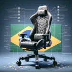 "Imagem de uma cadeira ergonômica projetada para gamers brasileiros, destacando seu design moderno, suporte lombar ajustável e materiais confortáveis, ideal para longas sessões de jogo."