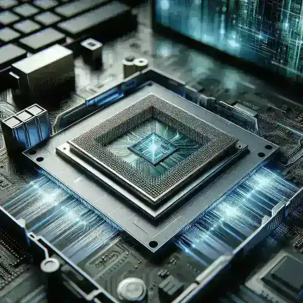 "Imagem da nova geração de processadores Intel Core Ultra para desktops, destacando design moderno e recursos avançados para alto desempenho em jogos e aplicações intensivas."